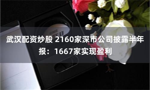 武汉配资炒股 2160家深市公司披露半年报：1667家实现盈利